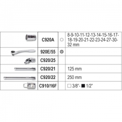 Bộ Khẩu Tay Vặn 1/2 Inch