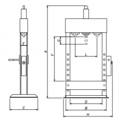 Máy ép thủy lực 20 tấn Italgarage KPR20PM