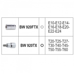 Bộ Khẩu E Khẩu T Đầu 1/2 Inch